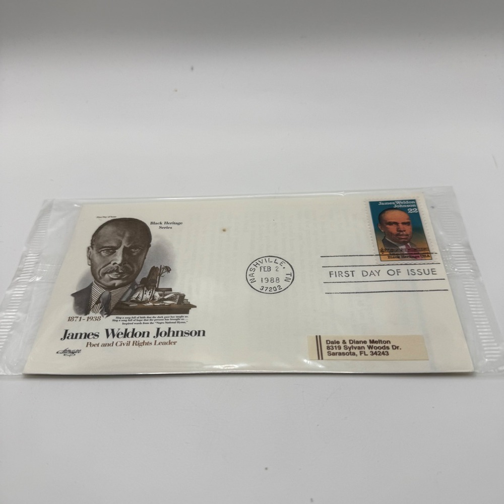 1988 James Weldon Johnson Black Heritage First Day of Issue FDC Artmaster Cachet